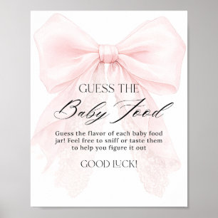 Mädchen mit rosa Schleife moderne Babyparty Essen  Poster