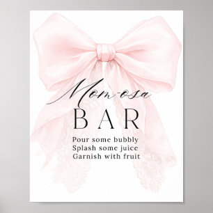 Mädchen mit rosa Schleife moderne Babyparty Momosa Poster