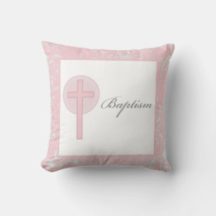 Mädchen mit rosa Spitze Taufe Kissen
