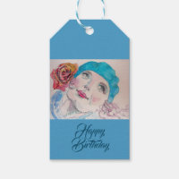 Mädchen mit Rote Rose Beret treu sein Geschenkmark