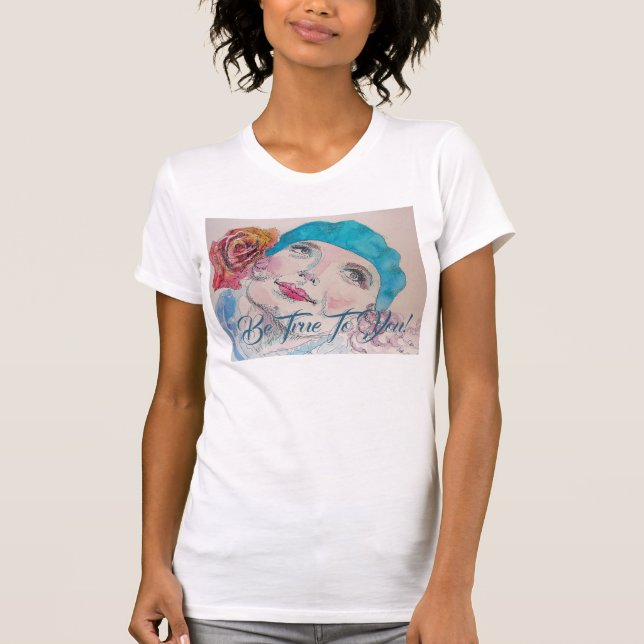 Mädchen mit Rote Rose Beret wahr sein, dass Sie im T-Shirt (Vorderseite)