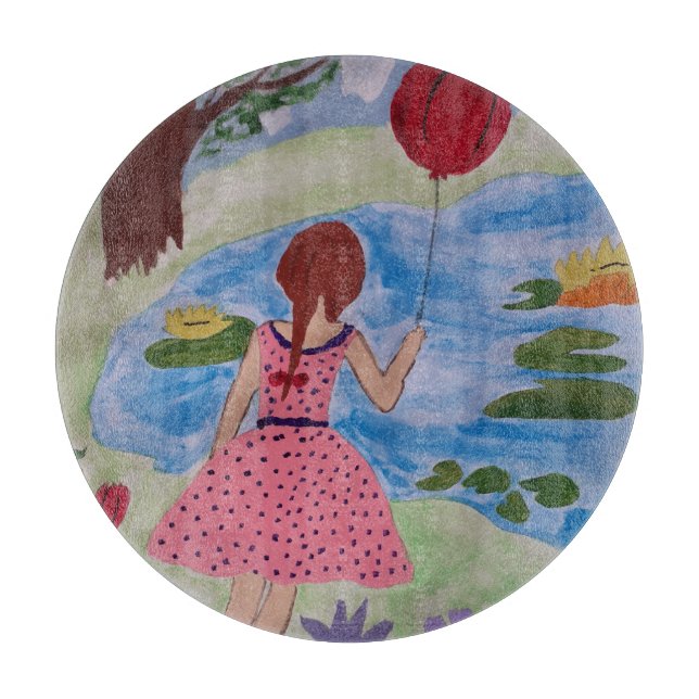 Mädchen mit rotem Ballon Schneidebrett (Vorderseite)