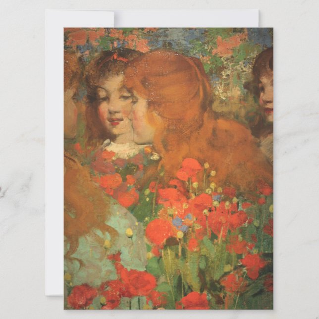 Mädchen mit roten Pfoten (von George Henry) Karte (Vorderseite)