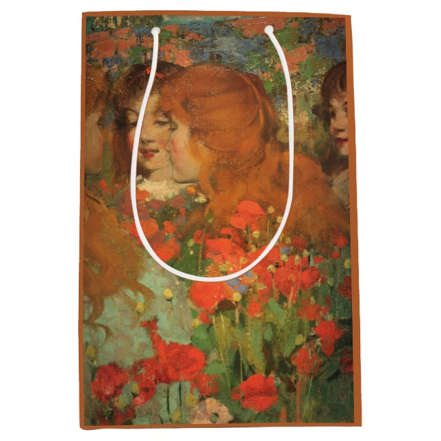 Mädchen mit roten Pfoten (von George Henry) Mittlere Geschenktüte (Vorderseite)