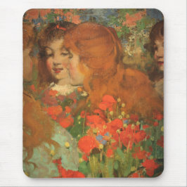 Mädchen mit roten Pfoten (von George Henry) Mousepad
