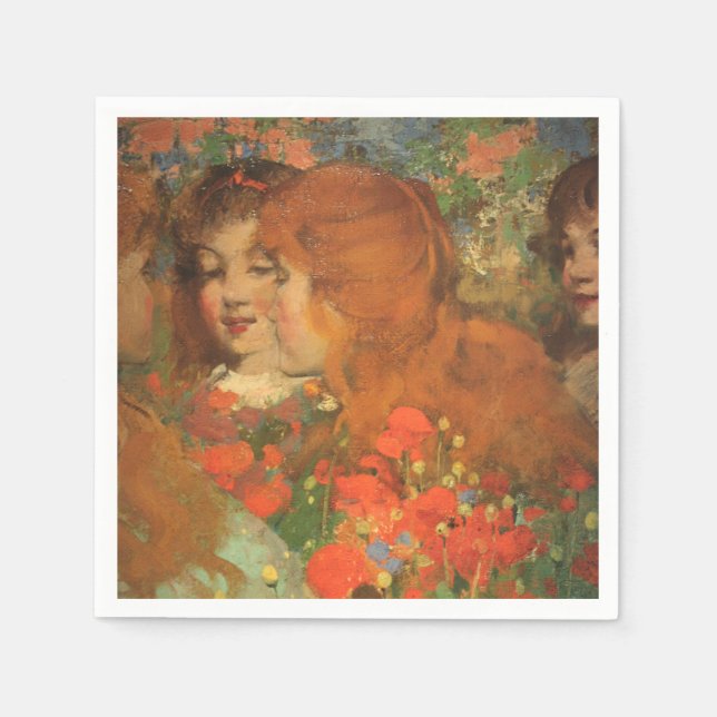 Mädchen mit roten Pfoten (von George Henry) Serviette (Vorderseite)