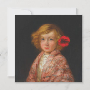 Mädchen mit roter Blume im Haar Karte