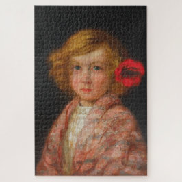 Mädchen mit roter Blume im Haar Puzzle