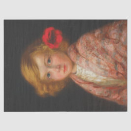 Mädchen mit roter Blume im Haar Seidenpapier