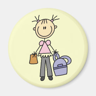 Mädchen mit Rucksack Magnet