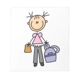 Mädchen mit Rucksack Notizblock