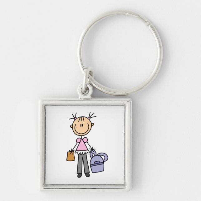 Mädchen mit Rucksack Schlüsselanhänger (Vorne)