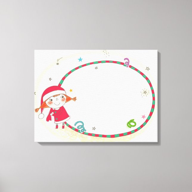 Mädchen mit Santa-Kostüm Leinwanddruck (Vorderseite)
