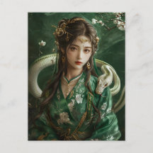 Mädchen mit Schlange Chinesisch Zodiac Art