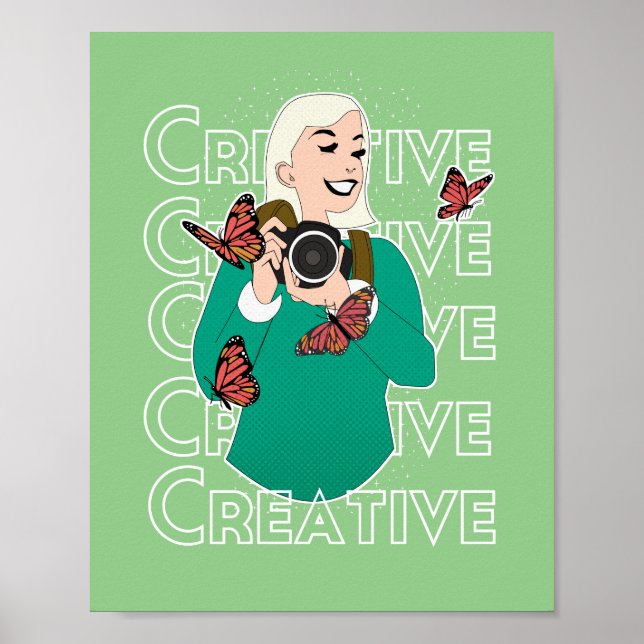 Mädchen mit Schmetterlingen Poster (Vorne)