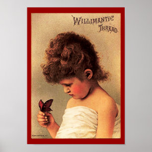 Mädchen mit Schmetterlingposter Poster