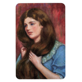 Mädchen mit schönem Long Brown Haar Magnet