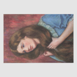 Mädchen mit schönem Long Brown Haar Seidenpapier