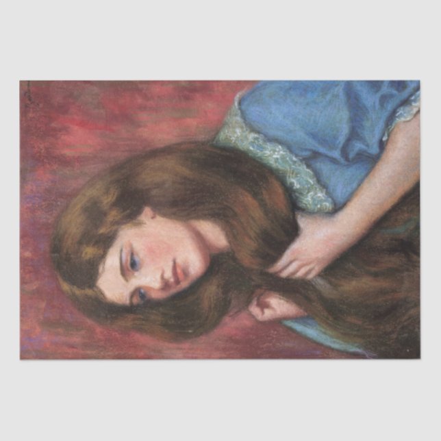 Mädchen mit schönem Long Brown Haar Seidenpapier (Vorderseite)