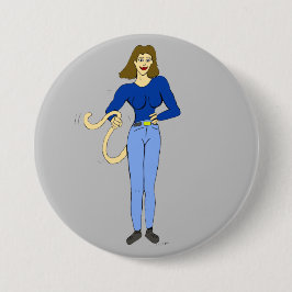 Mädchen mit Schwanz-Taste Button