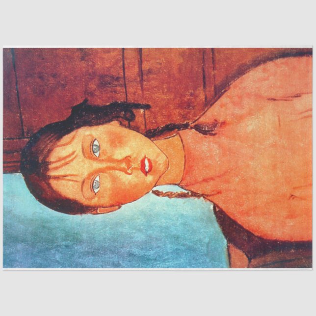Mädchen mit Schweinen, Modigliani Seidenpapier (Vorderseite)