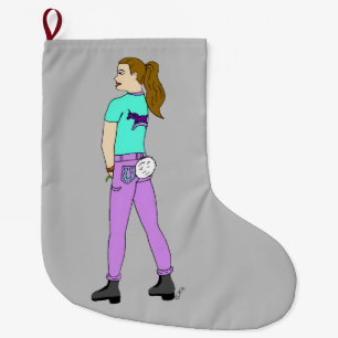 Mädchen mit sonnigen Schwänzen Großer Weihnachtsstrumpf