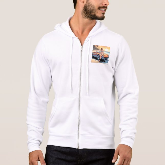 Mädchen mit Sportwagen Hoodie (Vorderseite)