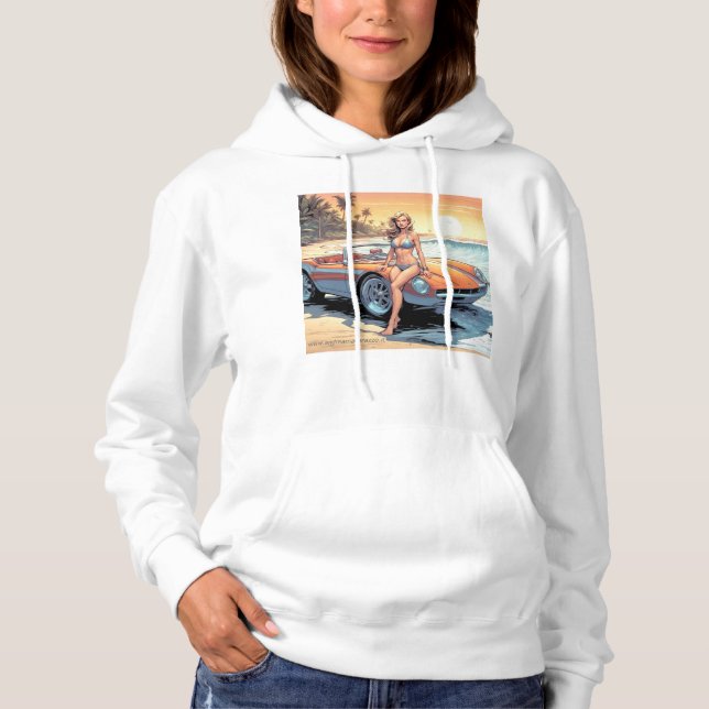 Mädchen mit Sportwagen Hoodie (Vorderseite)