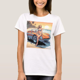 Mädchen mit Sportwagen T-Shirt