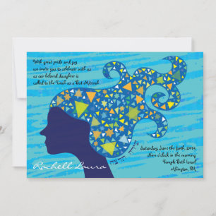 Mädchen mit Sternen in ihrem Haar ZURÜCK Einladung