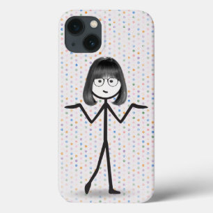 Mädchen mit Stock und Brille auf Punkten Case-Mate iPhone Hülle
