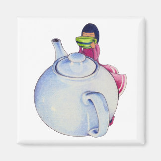 Mädchen mit Tea Magnet