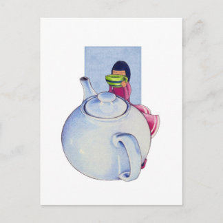 Mädchen mit Tee Postkarte