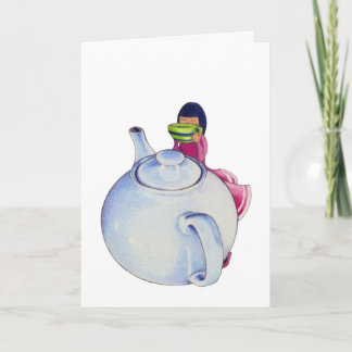 Mädchen mit Teekarte Karte