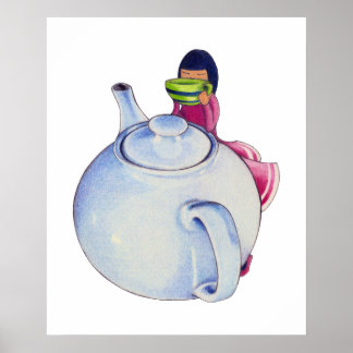 Mädchen mit Teeplakat Poster