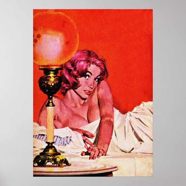 Mädchen mit unschuldigen Augen Vintage Pulverschle Poster (Vorne)