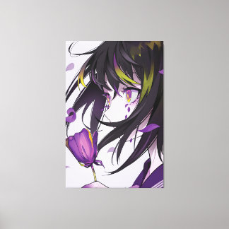 Mädchen mit vertikaler Animation Premium Wrapped C Leinwanddruck