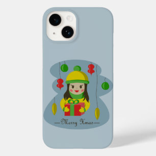 Mädchen mit Weihnachts-Geschenkboxen Case-Mate iPhone 14 Hülle