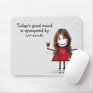 Mädchen mit Wein und Sneakern Mauspad
