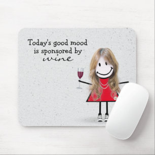 Mädchen mit Wein und Sneakern  Mousepad