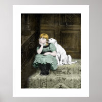 Mädchen mit weißem Hund