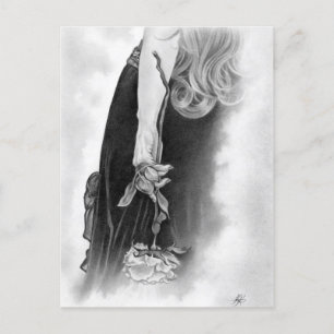 Mädchen mit weißer Rosenpostkarte Katerinaart Postkarte