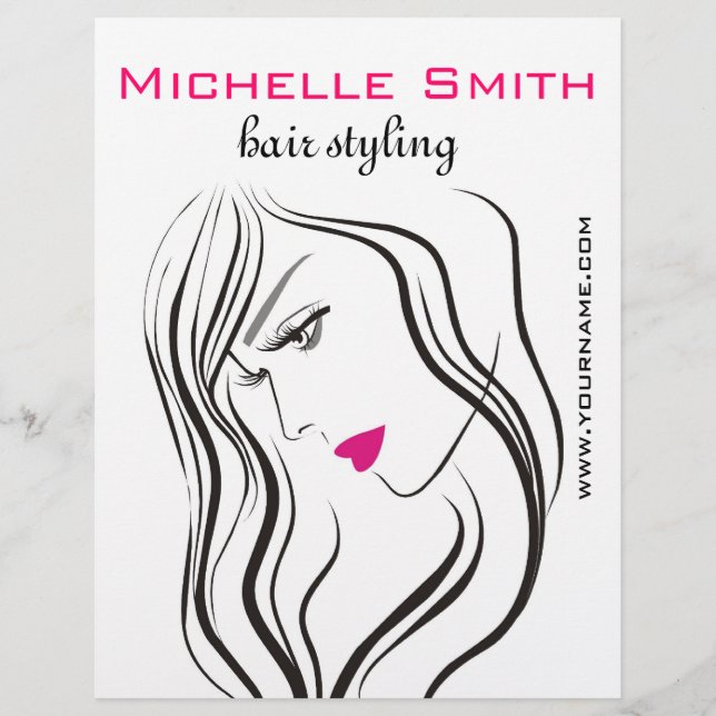 Mädchen mit welligem Haar Frisuren-Styling-Markenz Flyer (Vorne)