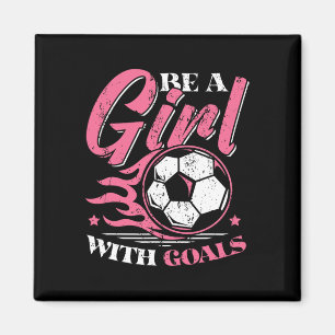 Mädchen mit Zielen Frauenfußballspielerin Magnet