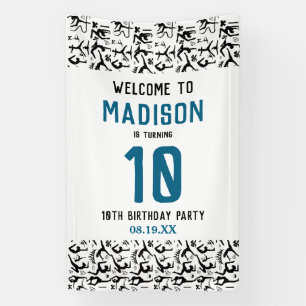 Mädchen moderne schwarze Gymnastik Kinder 10. Gebu Banner