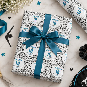 Mädchen moderne schwarze Gymnastik Kinder 10. Gebu Geschenkpapier