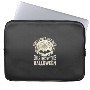 Mädchen mögen Hexen Halloween-Fledermaus-Design_1 Laptopschutzhülle