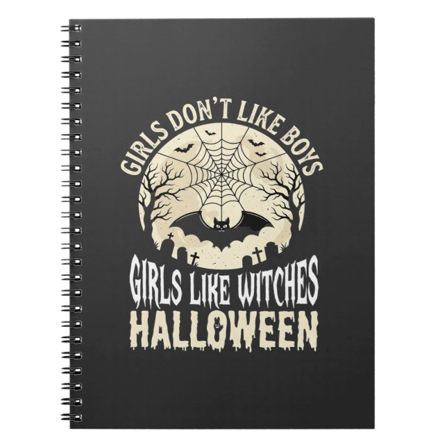 Mädchen mögen Hexen Halloween-Fledermaus-Design_1 Notizblock (Vorderseite)