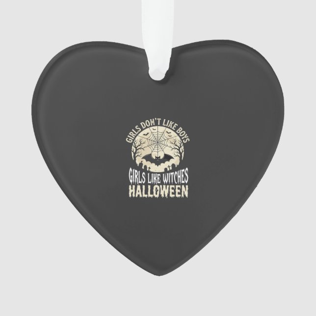 Mädchen mögen Hexen Halloween-Fledermaus-Design_1 Ornament (Vorderseite)