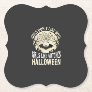 Mädchen mögen Hexen Halloween-Fledermaus-Design_1 Untersetzer